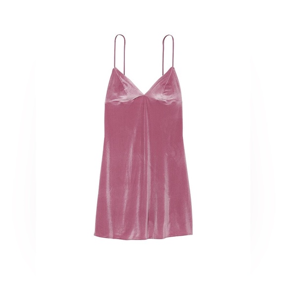 Victoria's Secret Velvet Slip Dress Romance Pink Small NEW - Picture 3 of 4